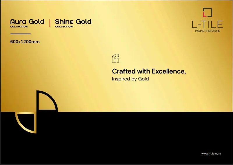 Aura gold-Shine gold | Semi High Glossy Glossy tile
